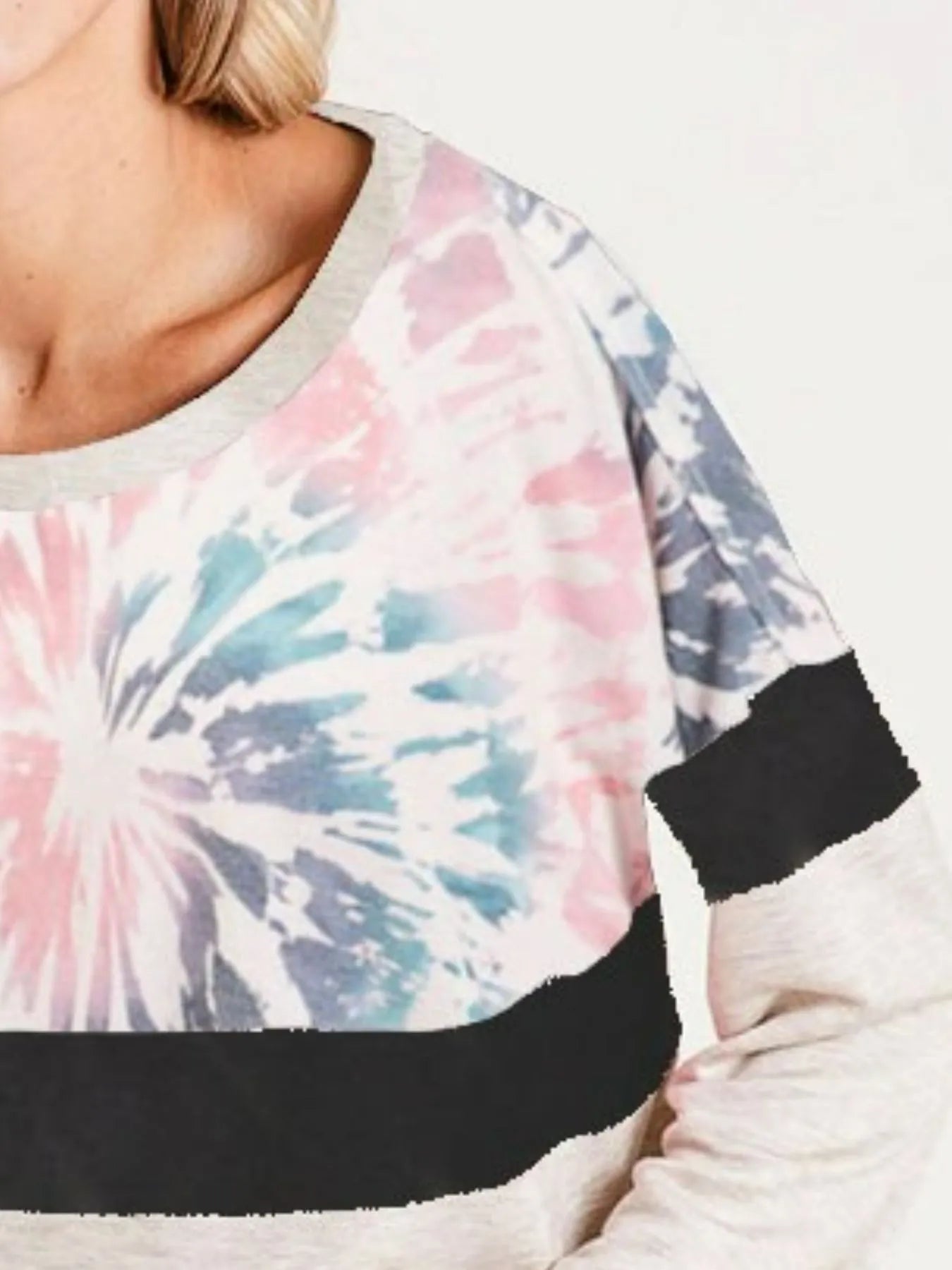 BiBi Mix And Match Color French Terry Wide Neck Top - Bitsy Gypsy Boutique