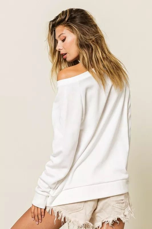 BiBi Queen Of Mardi Glitter Print Mardi Gras Sweatshirt - Bitsy Gypsy Boutique