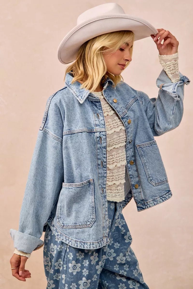 BiBi Ruffles Detail Flower Lace Top - Bitsy Gypsy Boutique