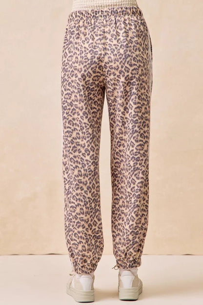 BiBi Side Lines Leopard Track Pants - Bitsy Gypsy Boutique