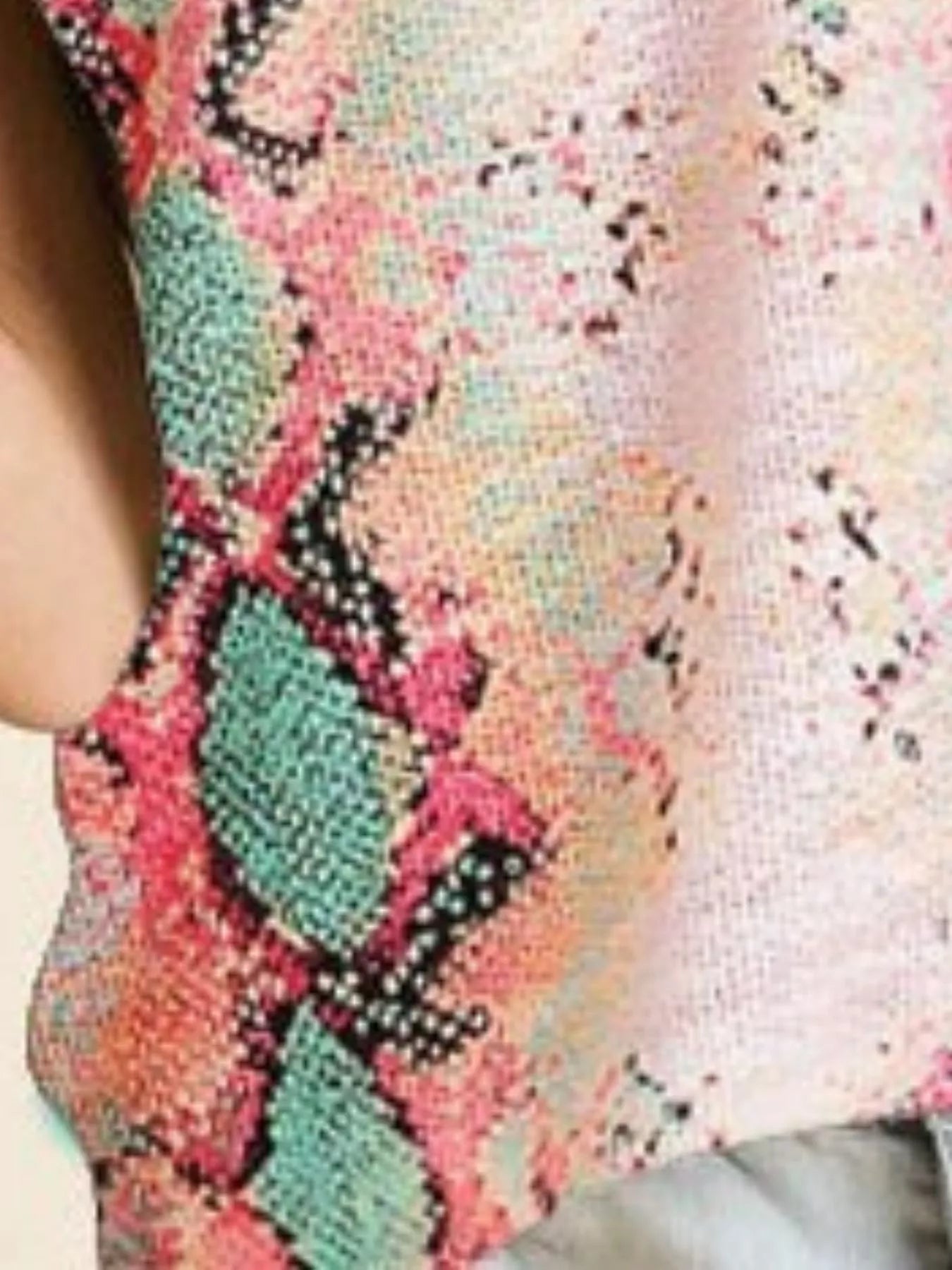 BiBi Snakeskin Low Gauge Sleeveless Top - Bitsy Gypsy Boutique