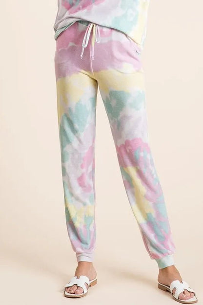 BiBi Tie Dye French Terry Casual Pants - Bitsy Gypsy Boutique