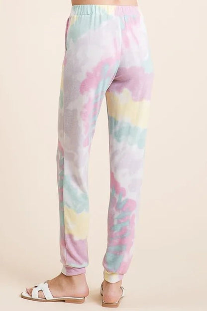 BiBi Tie Dye French Terry Casual Pants - Bitsy Gypsy Boutique