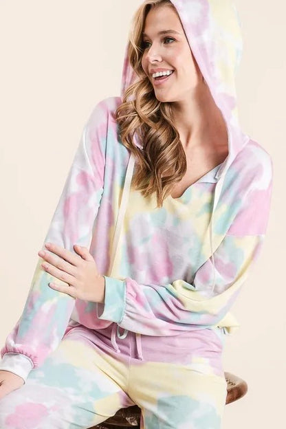 BiBi Tie Dye French Terry Casual Pants - Bitsy Gypsy Boutique