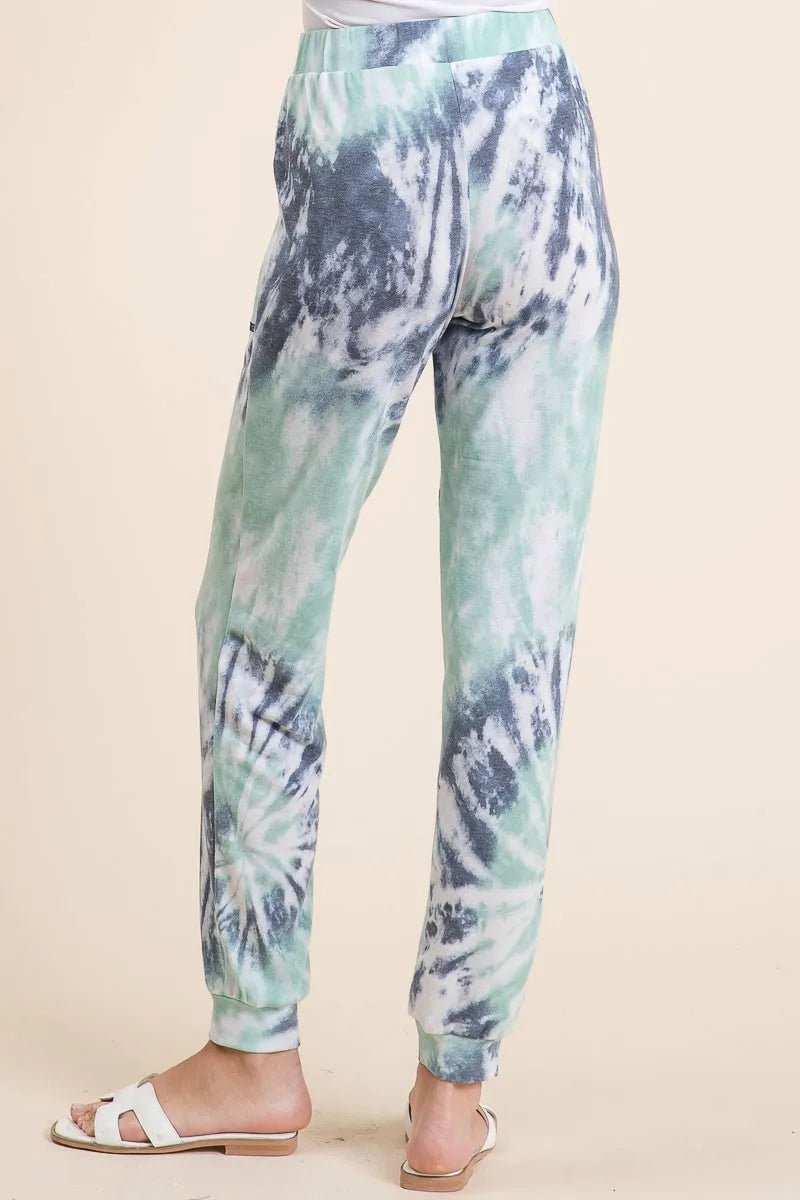 BiBi Tie Dye French Terry Casual Sweat Pants - Bitsy Gypsy Boutique