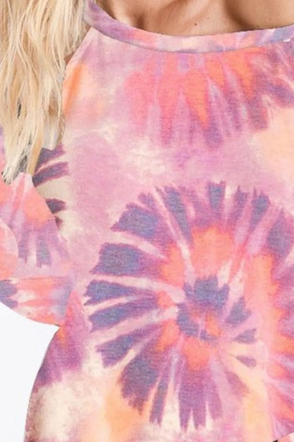 BiBi Tie Dye Print Terry T-Shirt - Bitsy Gypsy Boutique