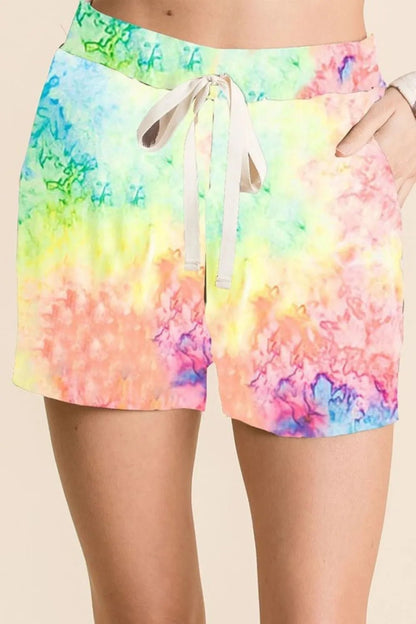 BiBi Tie Dye Soft Knit Casual Shorts - Bitsy Gypsy Boutique