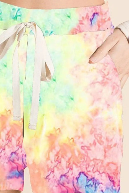 BiBi Tie Dye Soft Knit Casual Shorts - Bitsy Gypsy Boutique