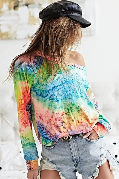 BiBi Tie Dye Soft Knit Jersey T-Shirt - Bitsy Gypsy Boutique