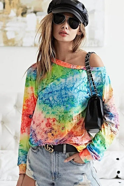 BiBi Tie Dye Soft Knit Jersey T-Shirt - Bitsy Gypsy Boutique