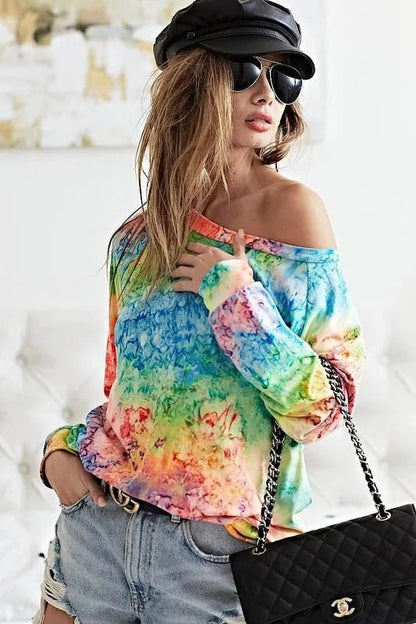 BiBi Tie Dye Soft Knit Jersey T-Shirt - Bitsy Gypsy Boutique