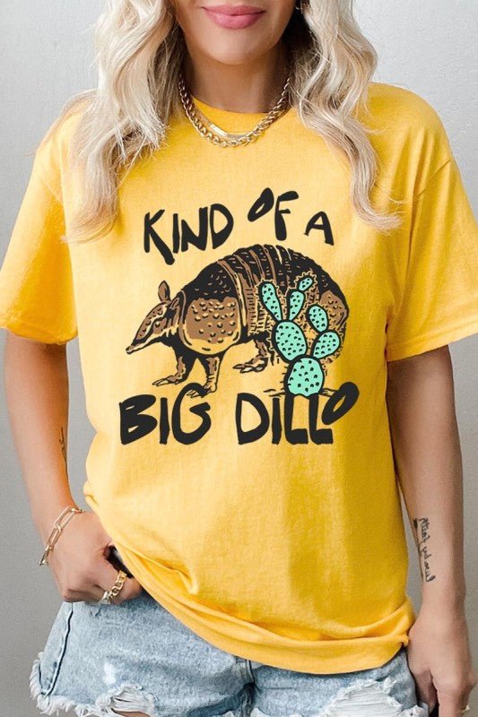 Big Dillo Armadillo Graphic Heavy Cotton Tee - Bitsy Gypsy Boutique