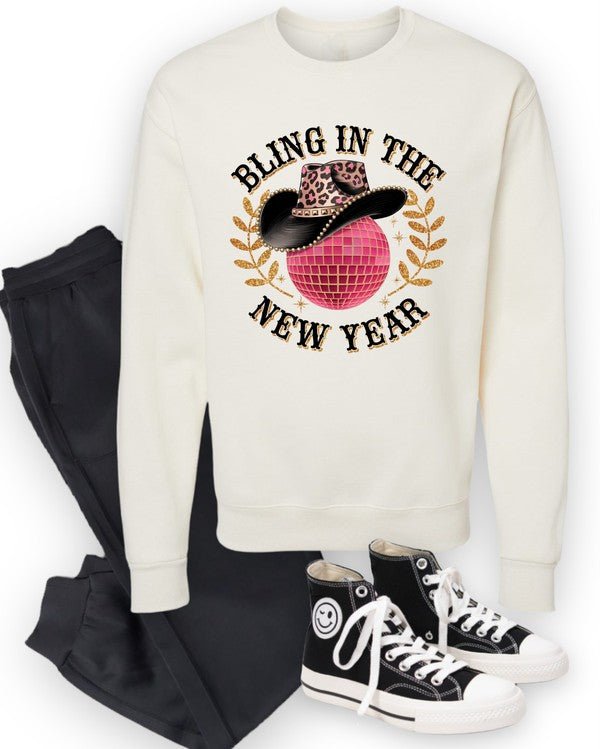 Bling In The New Year Cozy Crew Sweatshirt - Bitsy Gypsy Boutique