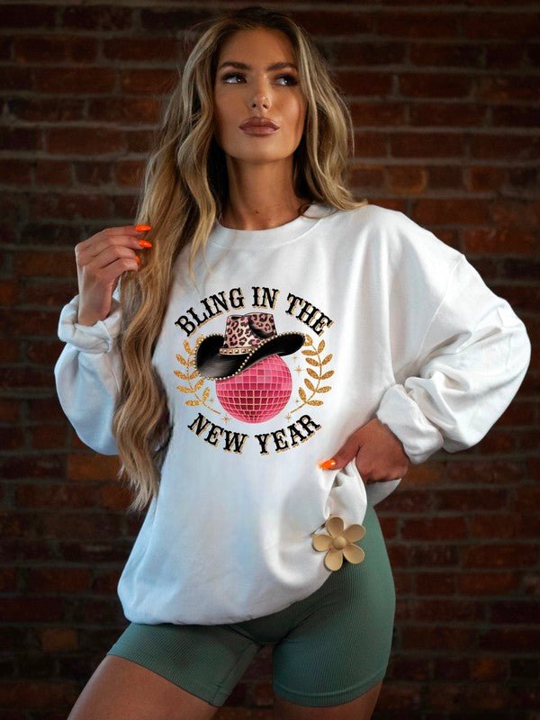 Bling In The New Year Cozy Crew Sweatshirt - Bitsy Gypsy Boutique