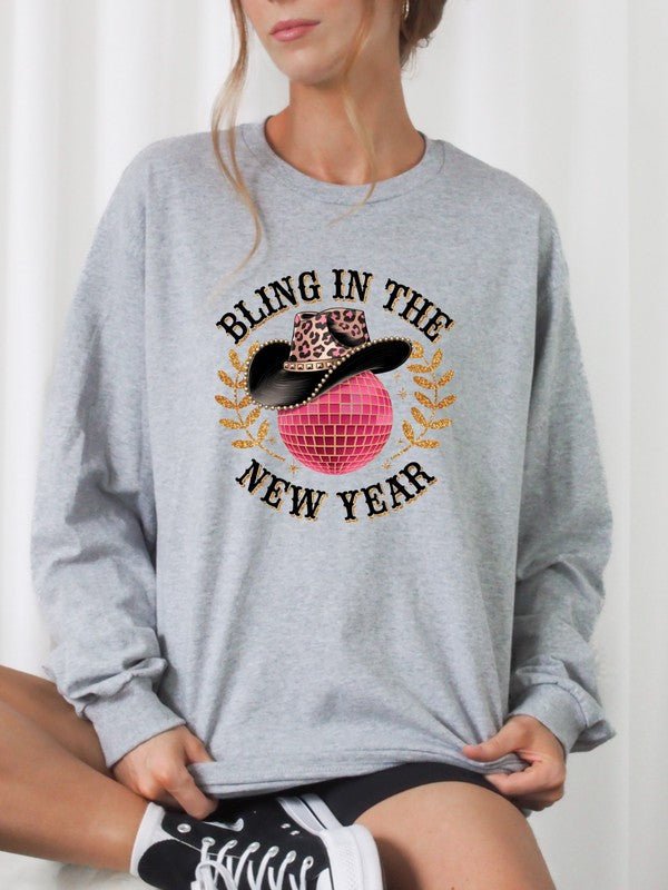 Bling In The New Year Cozy Crew Sweatshirt - Bitsy Gypsy Boutique