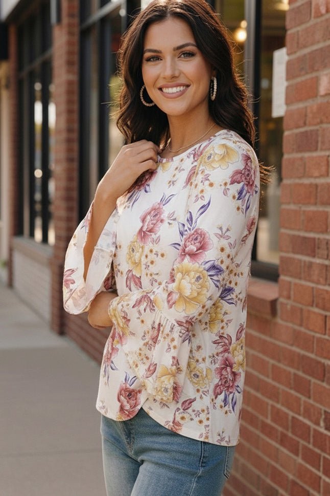 Blossom Lane Bell Sleeve Top - Bitsy Gypsy Boutique