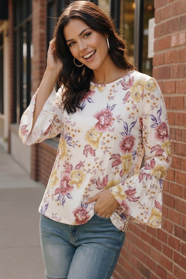 Blossom Lane Bell Sleeve Top - Bitsy Gypsy Boutique