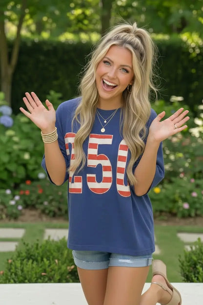 Blue Stars and Stripes '250' Top by Kori America