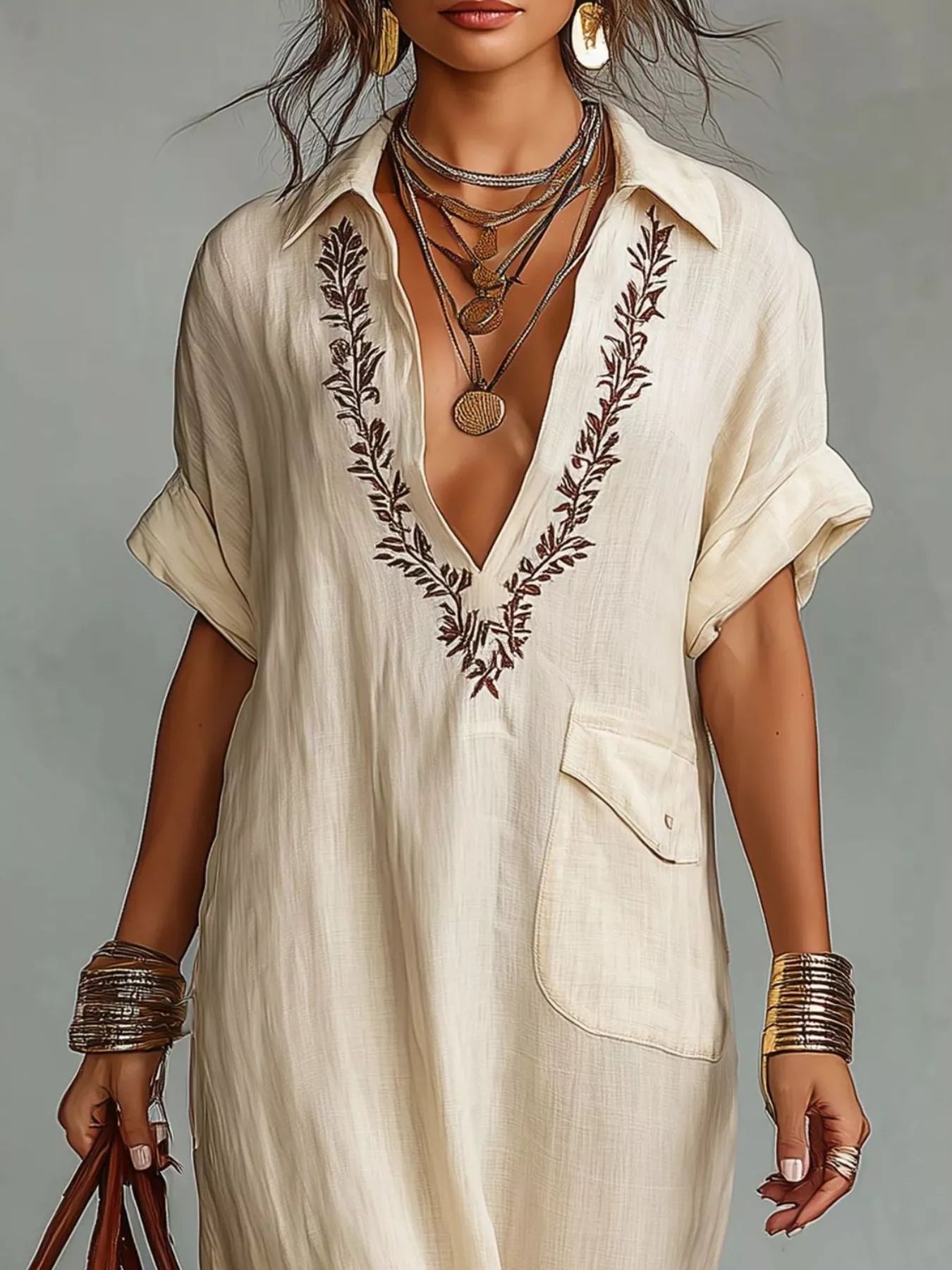 Bohemian Embroidered Maxi Dress - Bitsy Gypsy Boutique