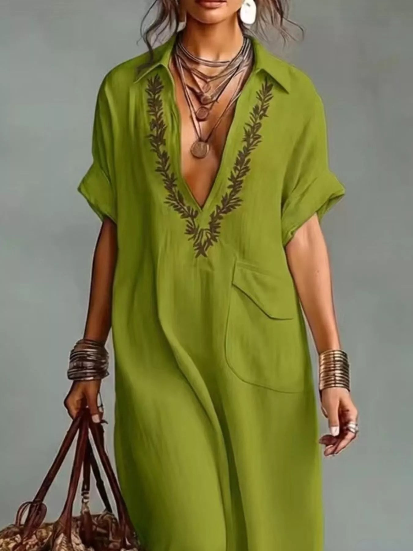 Bohemian Embroidered Maxi Dress - Bitsy Gypsy Boutique