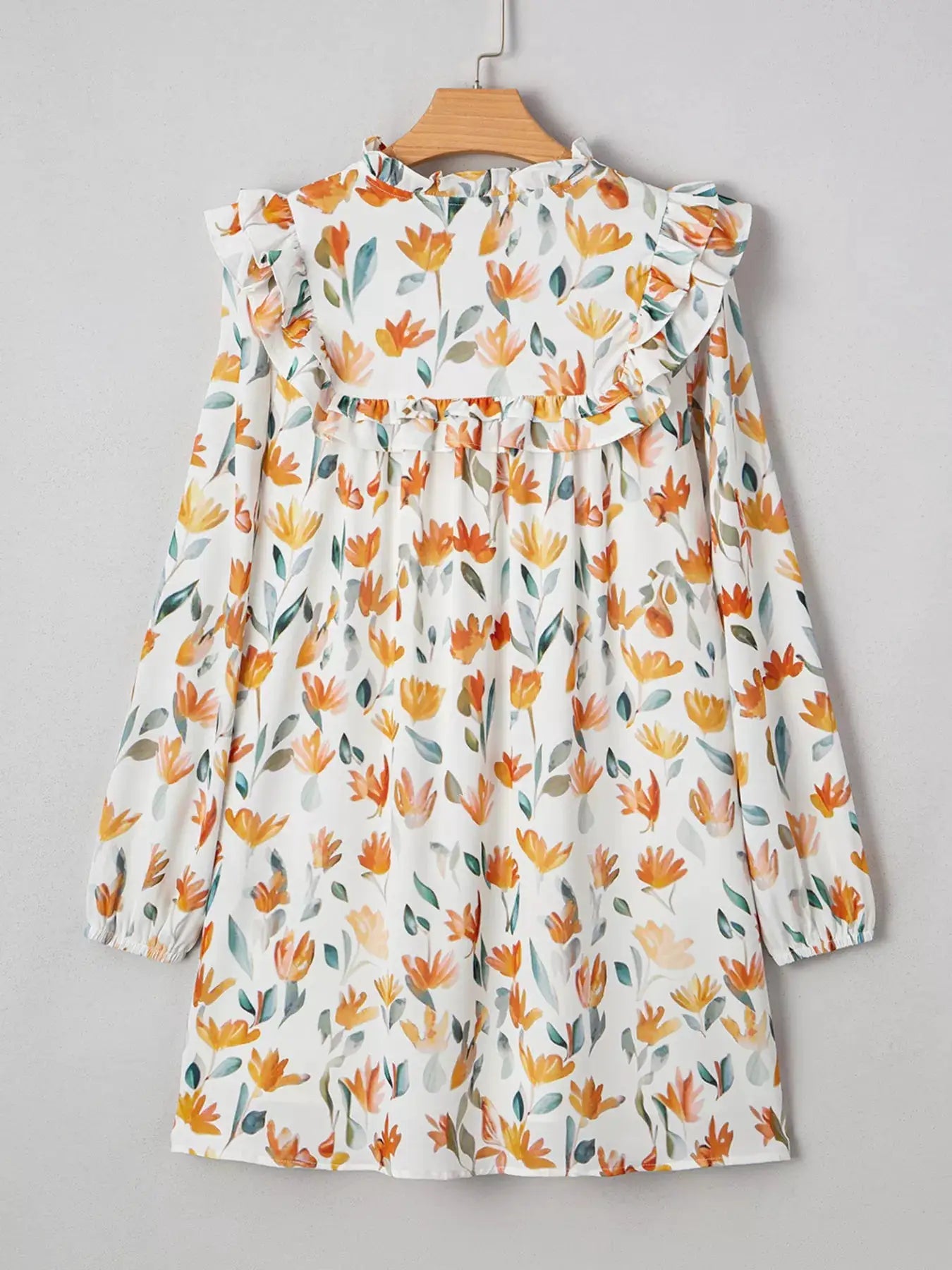 Bohemian Floral Print Ruffle Mini Dress by Trendsi
