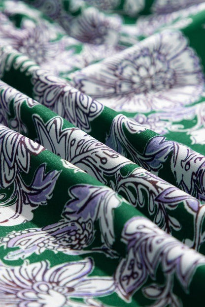 Boho Floral Piping Trim Bubble Sleeve Dress - Bitsy Gypsy Boutique