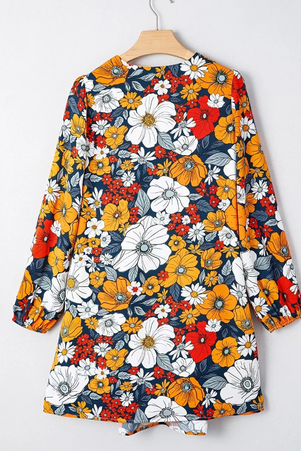 Boho Floral Print V-Neck Mini Dress with Pockets - Bitsy Gypsy Boutique