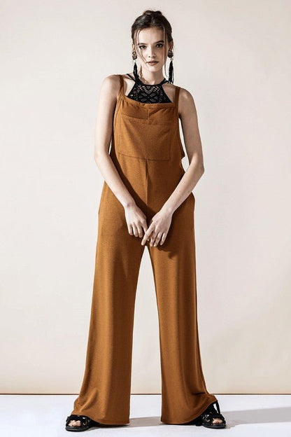 Boho Terry Wide Leg Jumpsuits with Pocket - Bitsy Gypsy Boutique