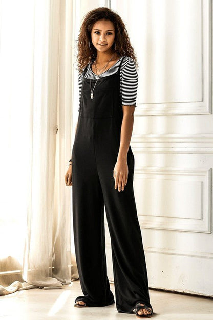 Boho Terry Wide Leg Jumpsuits with Pocket - Bitsy Gypsy Boutique