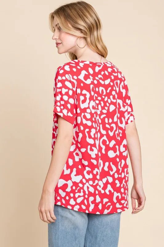 BOMBOM Animal Print Stretchy T-Shirt - Bitsy Gypsy Boutique