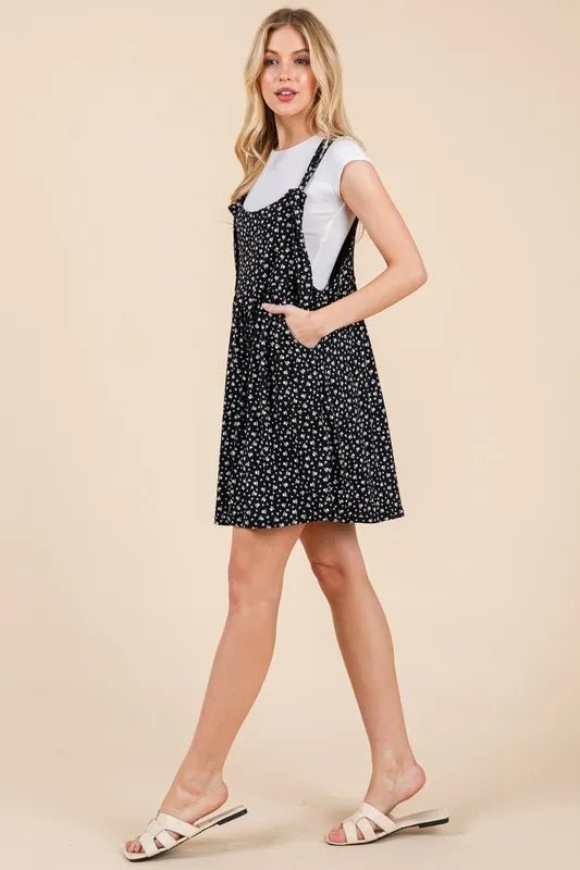 BOMBOM Floral Print Overalls with Pockets - Bitsy Gypsy Boutique