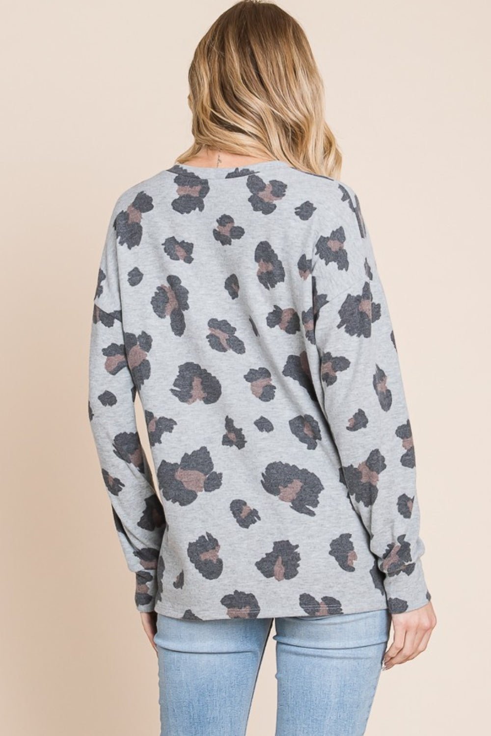 BOMBOM Leopard Drop Shoulder T-Shirt - Bitsy Gypsy Boutique