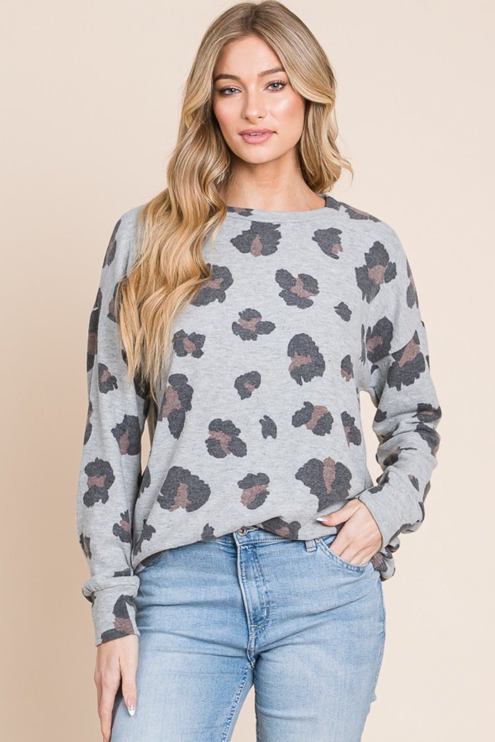 BOMBOM Leopard Drop Shoulder T-Shirt - Bitsy Gypsy Boutique