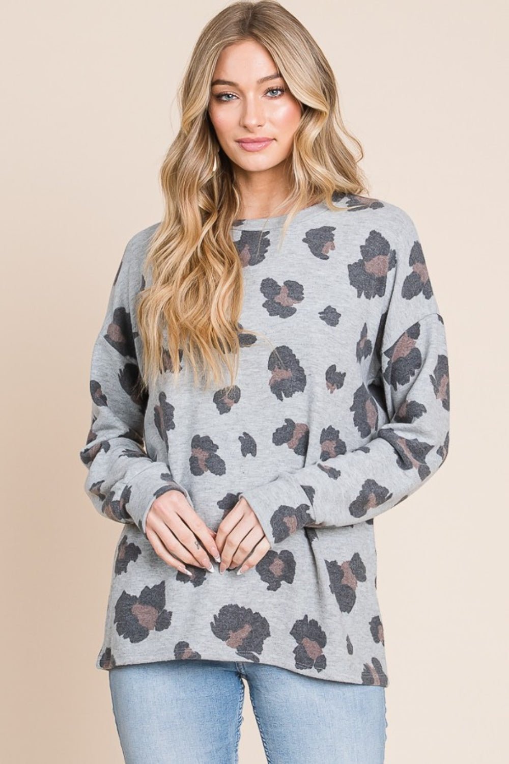 BOMBOM Leopard Drop Shoulder T-Shirt - Bitsy Gypsy Boutique