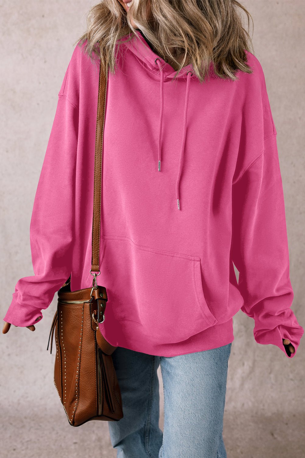 Bonbon Fleece Lined Kangaroo Pocket Drawstring Chunky Hoodie - Bitsy Gypsy Boutique