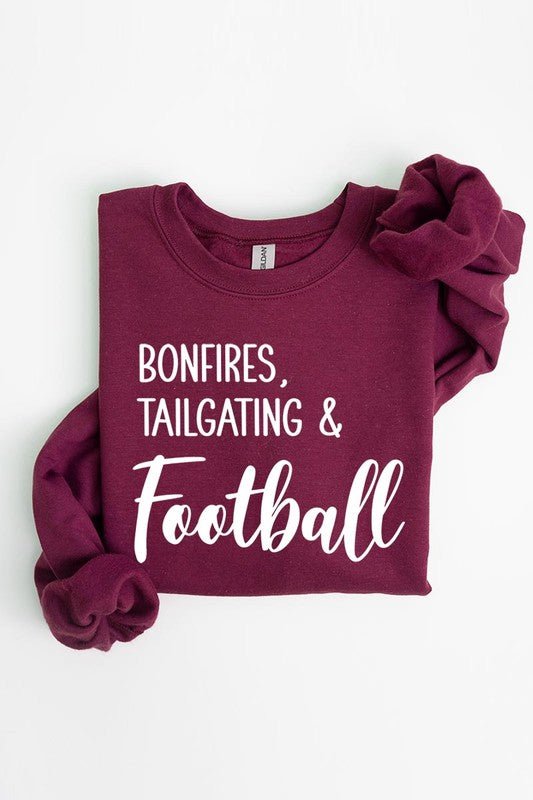 Bonfires Tailgating & Football Graphic Sweatshirts - Bitsy Gypsy Boutique