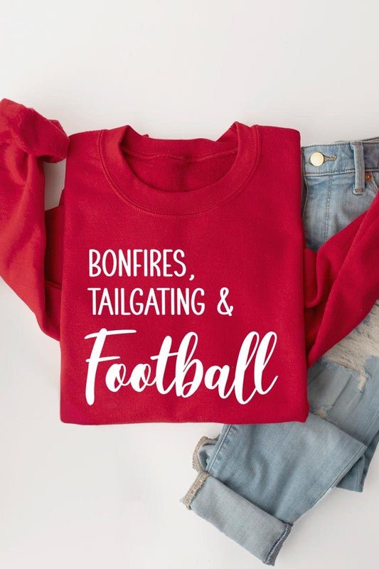 Bonfires Tailgating & Football Graphic Sweatshirts - Bitsy Gypsy Boutique