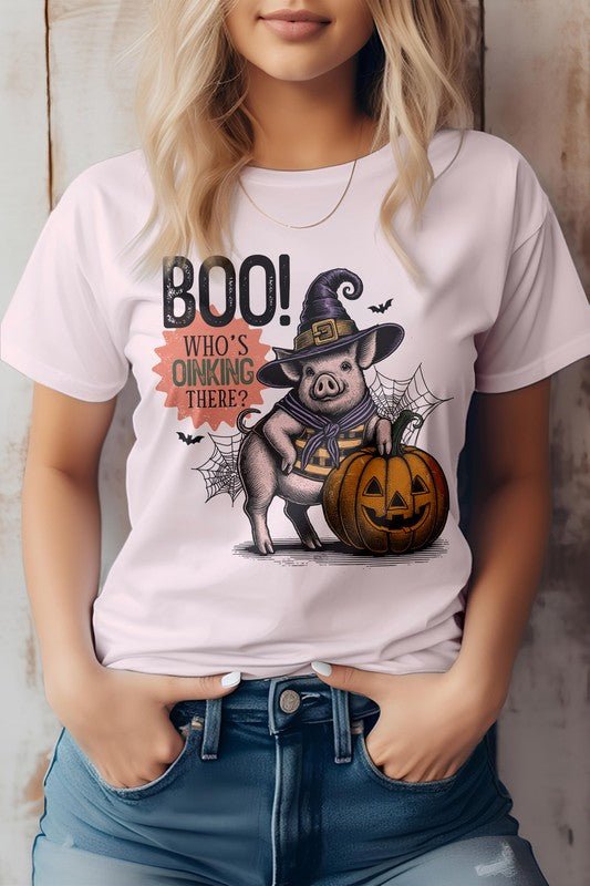 Boo Who's Oinking There, Halloween Graphic Tee - Bitsy Gypsy Boutique