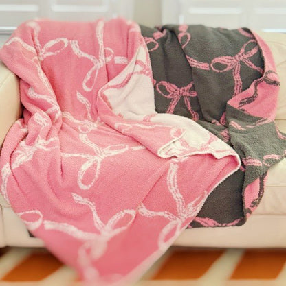 Bow Scalloped Coziest Blanket - Bitsy Gypsy Boutique