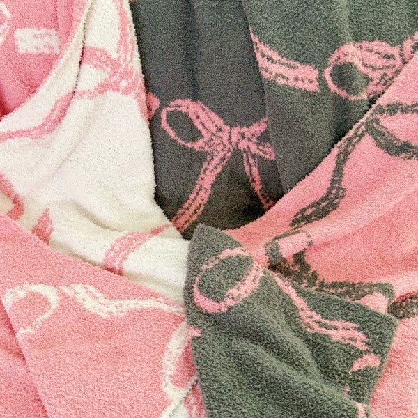 Bow Scalloped Coziest Blanket - Bitsy Gypsy Boutique