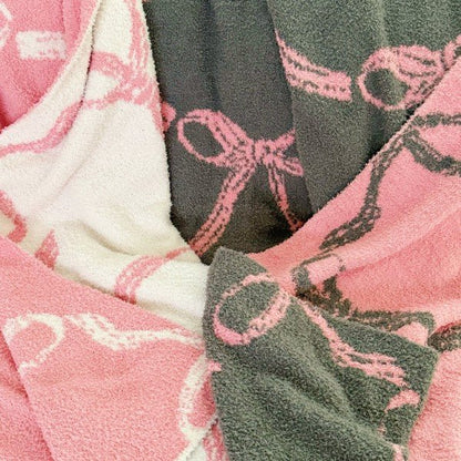 Bow Scalloped Coziest Blanket - Bitsy Gypsy Boutique
