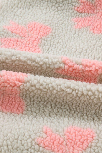 Bow Sherpa Quarter Zip Drop Shoulder Sweatshirt - Bitsy Gypsy Boutique