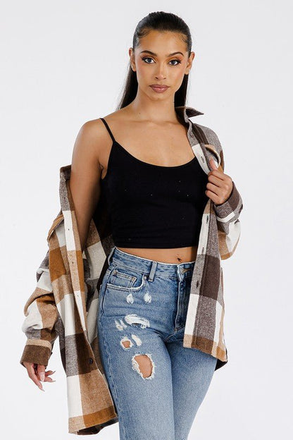 Boyfriend Oversized Soft Flannel Shacket - Bitsy Gypsy Boutique