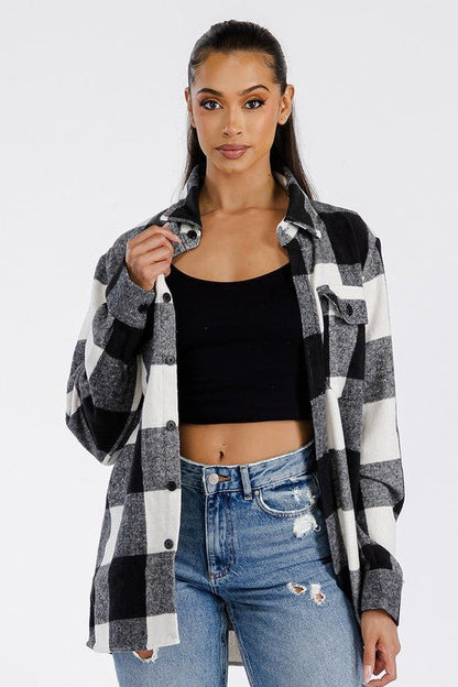 Boyfriend Oversized Soft Flannel Shacket - Bitsy Gypsy Boutique