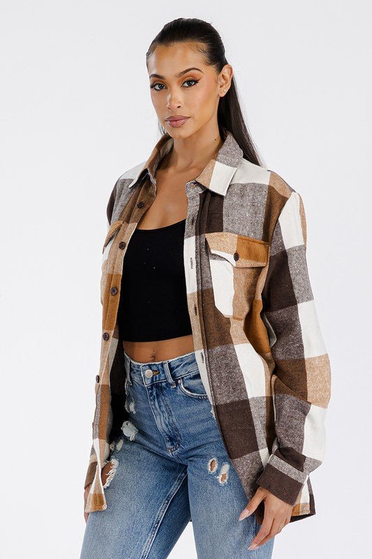 Boyfriend Oversized Soft Flannel Shacket - Bitsy Gypsy Boutique