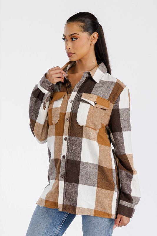 Boyfriend Oversized Soft Flannel Shacket - Bitsy Gypsy Boutique