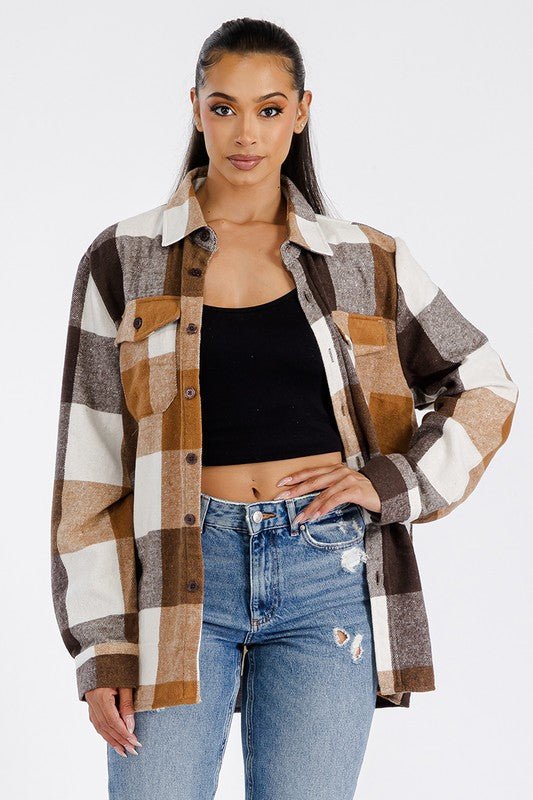 Boyfriend Oversized Soft Flannel Shacket - Bitsy Gypsy Boutique