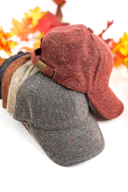 Breezy Tweed Ball Cap Fall Fashion Autumn Hat - Bitsy Gypsy Boutique