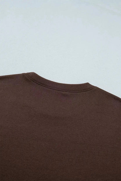 Brown Plaid Pray Graphic Crew Neck Sweatshirt - Bitsy Gypsy Boutique