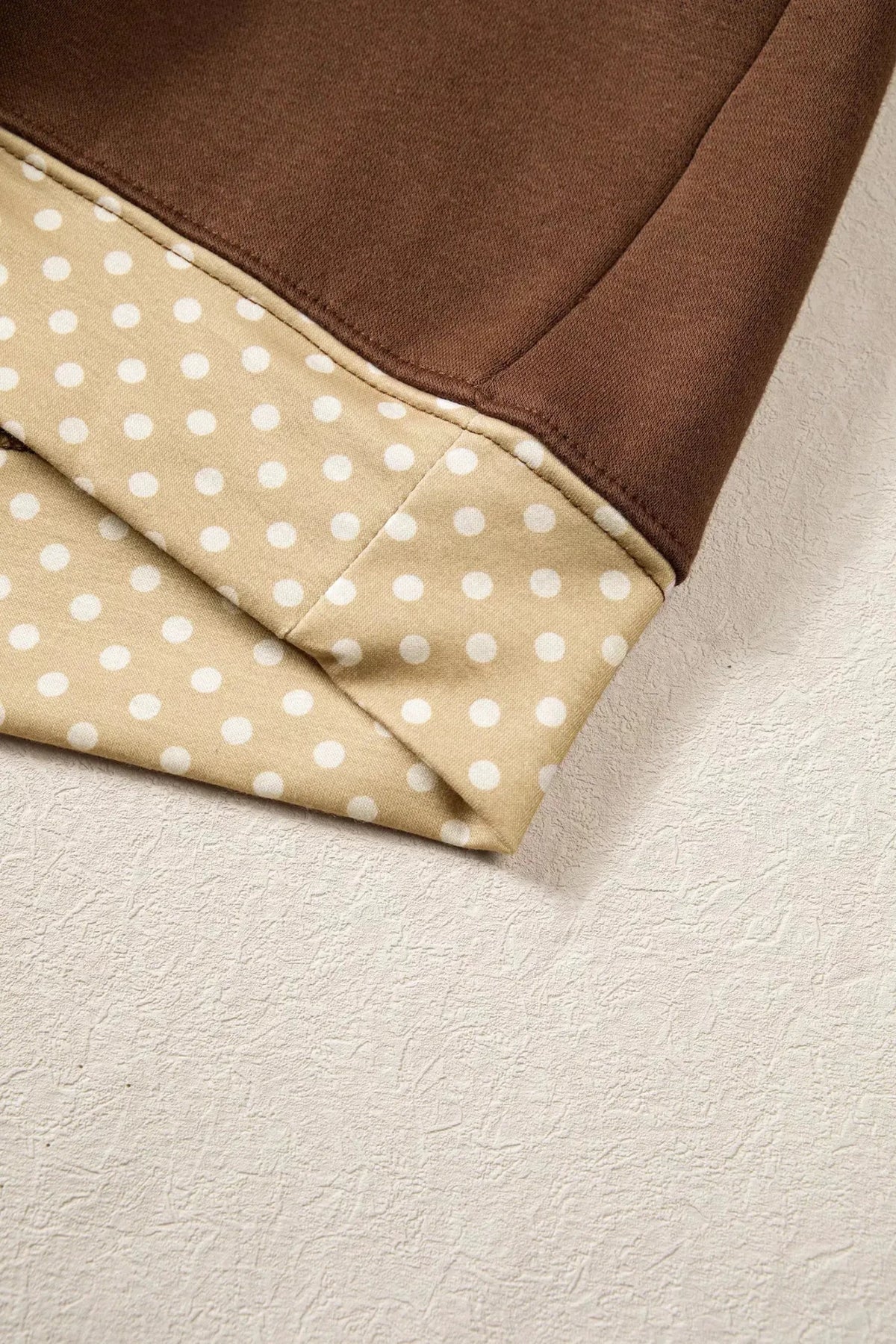 Brown Polka Dot Trim High Neck Blessed Sweatshirt - Bitsy Gypsy Boutique